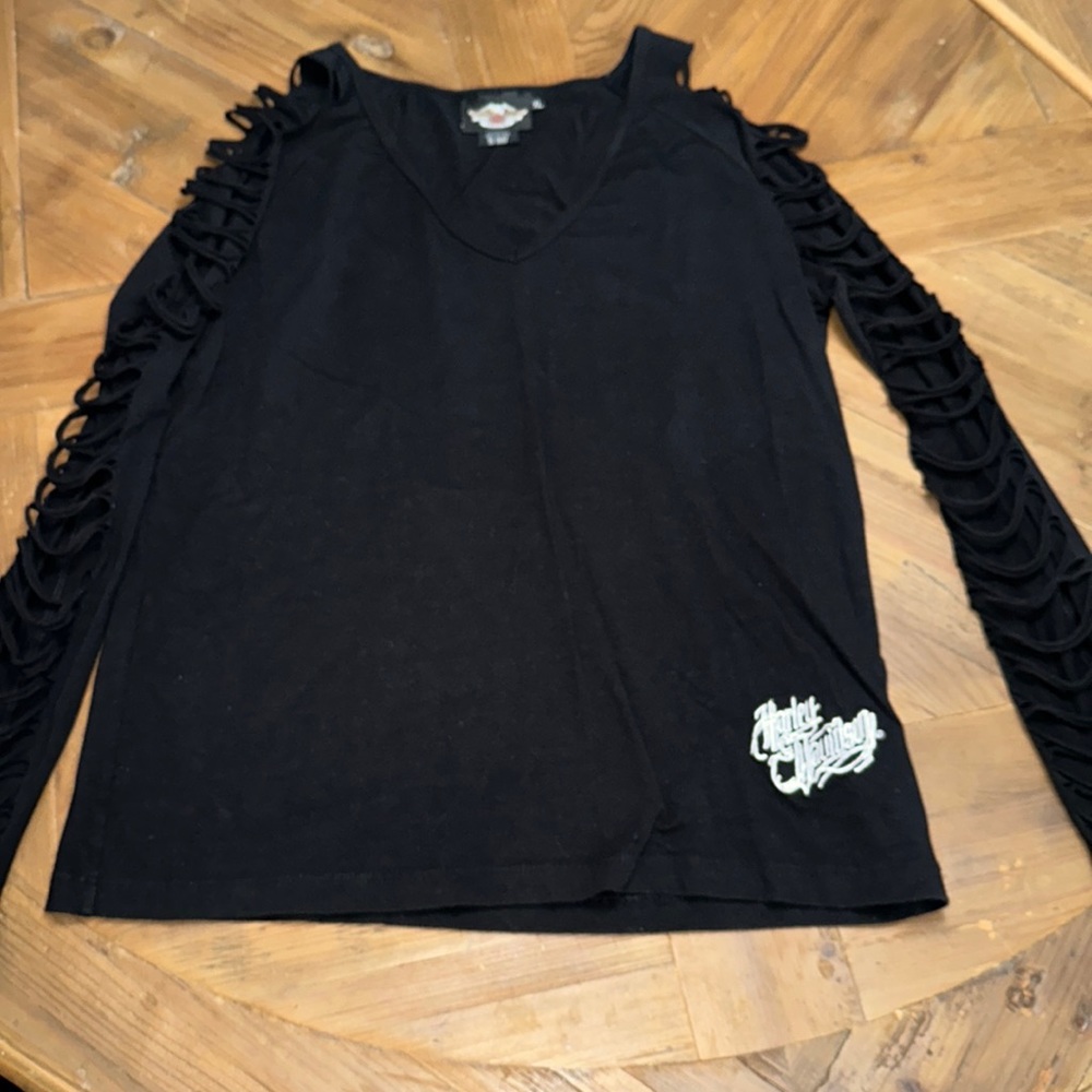 Vintage Harley-Davidson Slash Sleeve Long Sleeve Ladies Top